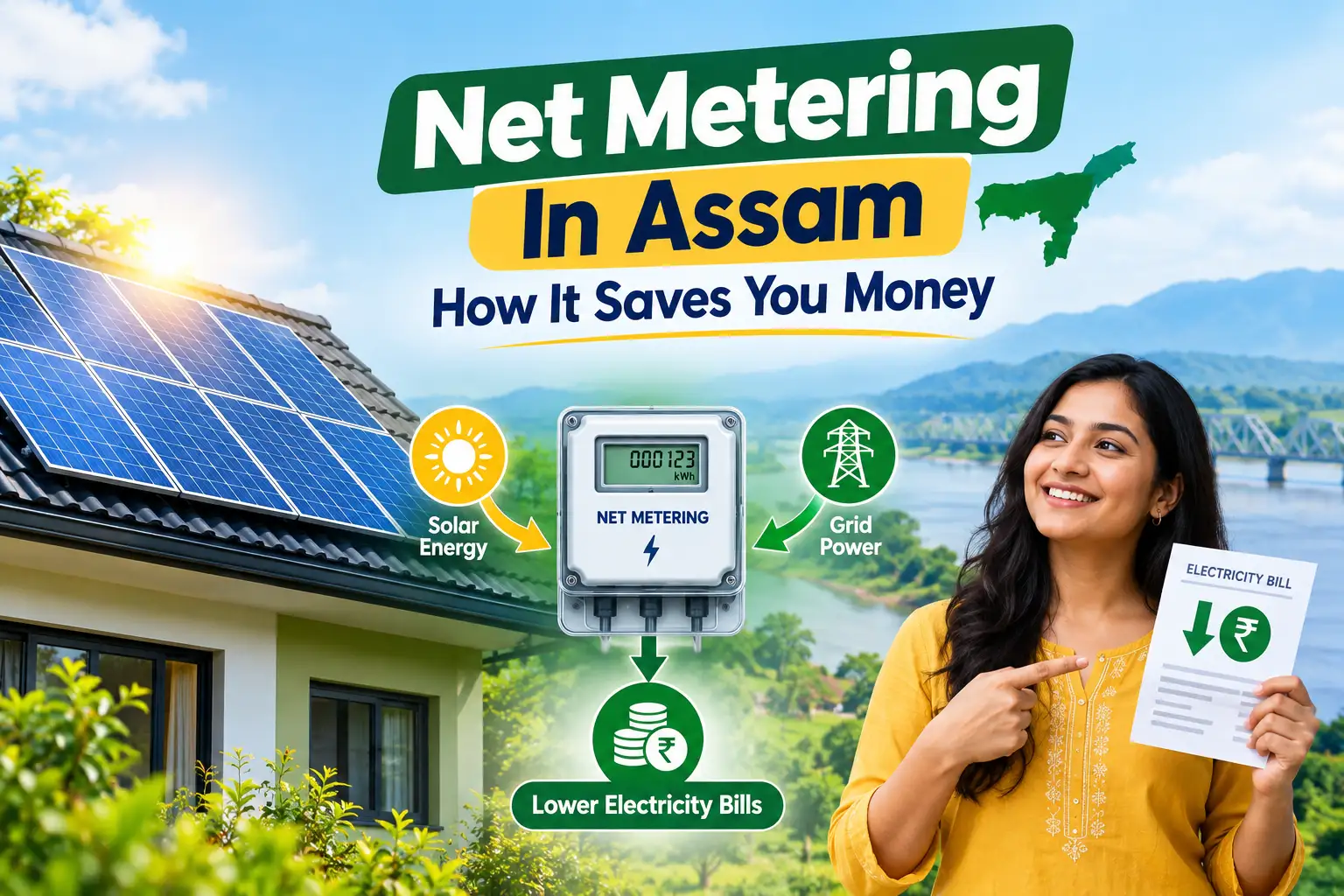 Discover how net metering in Assam helps you cut electricity bills and earn solar credits in 2025. A smart move for savings and sustainable living.