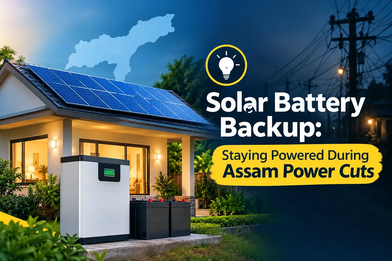 Solar battery backup and hybrid inverters in Assam: Cost and performance during power cuts