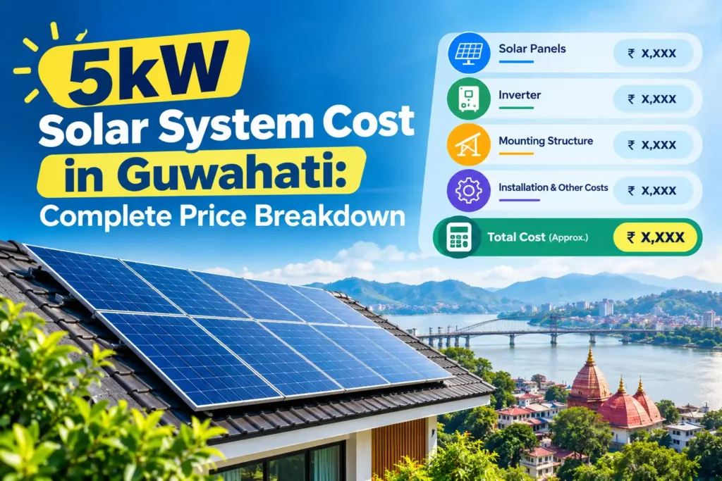 5kW rooftop solar system cost in Guwahati 2026: Itemised price list with subsidy